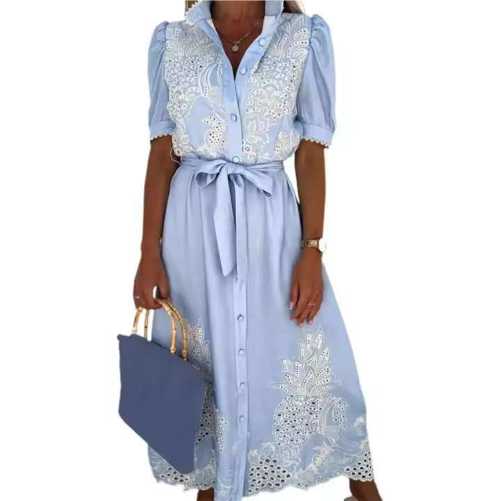 Vestido largo con cordones y un solo pecho para mujer, elegante, delgado, de playa - 1