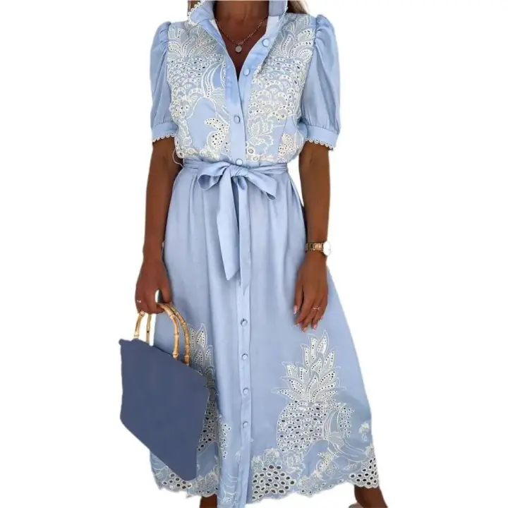 Vestido largo con cordones y un solo pecho para mujer, elegante, delgado, de playa - 1