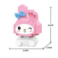 Sanrio Anime Hello Kitty My Melody Cinnamoroll Pompompurin Kuromi amigos bloques de construcción ladrillos niña niños chico juguete para regalo Set - details 5