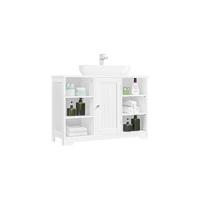 Mueble de baño con lavabo de cerámica, armario bajo lavabo para lavabo con 2 puertas, 61x43,5x84 cm, blanco - details 6