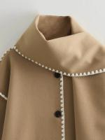 Chaqueta elegante suelta de media temporada para mujer, cuello con bufanda en zigzag, ropa de moda, otoño e invierno, 2024 - details 63
