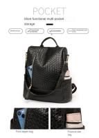 Mochilas de patrón tejidas de cuero suave para bolsos de moda para mujeres y mochilas de gran capacidad para mujeres - details 24