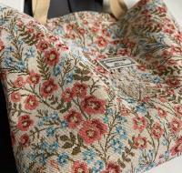 Bolso de Hormigas Florales Vintage Bolso de Mano de Estilo Mori con Capacidad Grande, Cinturón Suave, Cierre de Cremallera, Azul Ideal para Mujeres, Work, Compras, Llevamiento Diario - details 2