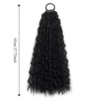 Peluca de cola de caballo Afro rizada permanente de maíz, extensión de cola de caballo, banda para el cabello, cola de caballo rizada ondulada larga, postizo de cola de poni Natural falso - details 0