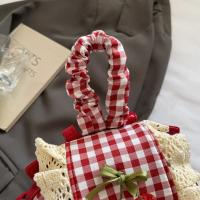 Mochila multifuncional de estilo coreano con encaje a cuadros, mochila de viaje con cerezas, bolso para libros, bolso de hombro con lazo de gran capacidad para verano - details 19