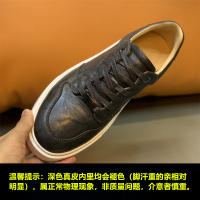 Zapatos casuales de cuero vacuno rayado a mano de alta gama para hombre - details 7