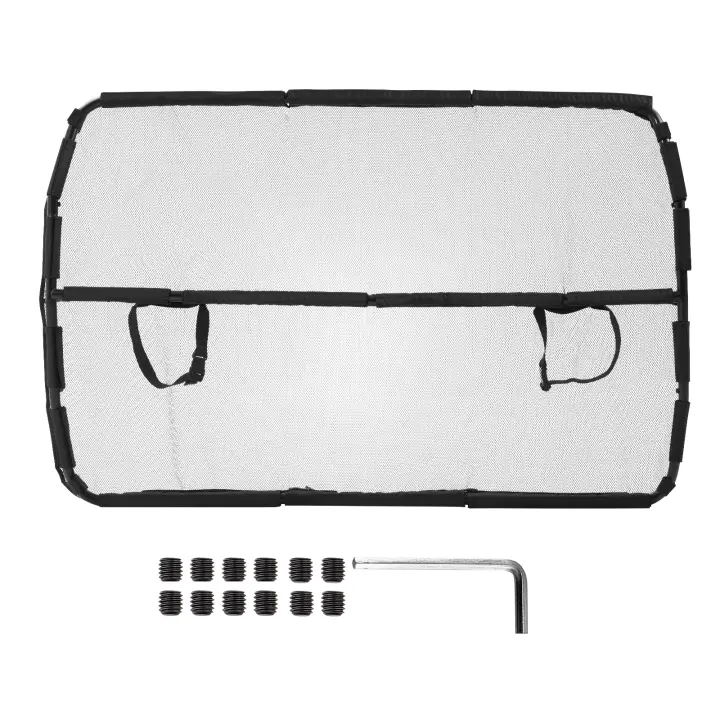 SucceBuy Dog Car Barrier - Divisor de automóvil de 50" de ancho para instalación en asientos delanteros. Barrera para mascotas de vehículos con malla transparente, universal - Apta para sedanes mediano, camiones y SUVs - Negro - 1