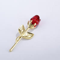 Regalo creativo europeo, varilla de Metal, rosa de cristal, decoración artesanal, regalo de flor simulada para el Día de San Valentín - details 7