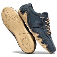 Zapatos informales de cuero hechos a mano para hombre, zapatillas con cordones, mocasines transpirables, suaves, planos, para conducir - details 36