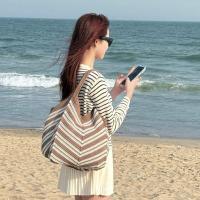 Bolso de hombro portátil, bolso de punto ahuecado, bolsa de almacenamiento de gran capacidad, bolso tejido, bolso de mano a rayas de ganchillo para exteriores - details 23