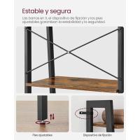 Estantería de 5 Niveles, Librería Industrial, Fácil de Montar, para Salón, Dormitorio, Cocina, Marrón Rústico y Negro LLS45X - details 4