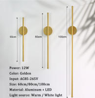 Lámpara de Pared Moderna LED PARKSON Luces Interiores para Sala de Estar Baño Dormitorio Decoración Dorada Iluminación Céng 85-265V 60cm 80cm 100cm Material Metal - details 3