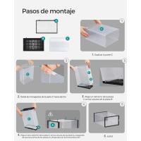 Cajas de Zapatos de Plástico Juego de 18 Organizadores Plegable, Apilable, Transparente, Blanco - details 27