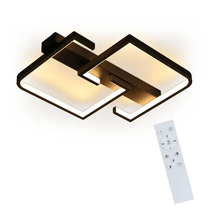 CBJKTX Lámpara de techo LED 35W Negro regulable con mando a distancia Lámpara de diseño moderno para oficina Lámpara de pasillo - 1