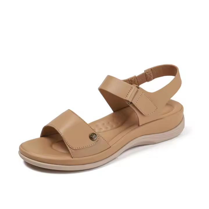 Sandalia sandalias de cuña para las vacaciones de verano 2025, con sandalia de playa francesa de suela gruesa y correa recta - 1
