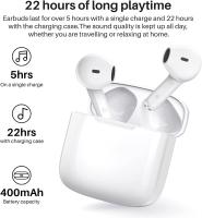 Auriculares inalámbricos con Bluetooth 5,3, Control táctil, IPX5, reducción del Ruido estéreo 3D HD, con micrófono y Estuche portátil para Todos los modelos de Android de Carga/iPhone/Samsung - details 3