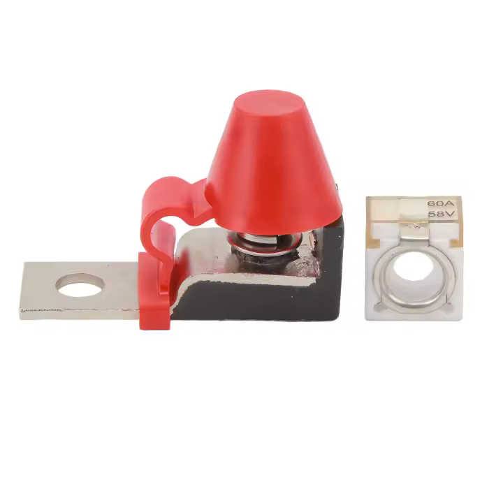 Kit de bloques de fusibles de terminales de 58V con perno único M8 para múltiples baterías, barco de encendido, camión, vehículos de construcción RV, 60A - 1