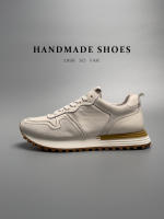 Zapatos blancos de suela gruesa de piel de vaca de primera capa de cuero genuino de alta gama - details 3