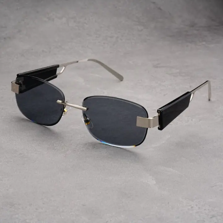 Gafas de sol gruesas de alto valor, gafas de sol faciales cuadradas de metal para hombres y mujeres, moda, tendencia, anti ultravioleta - 1
