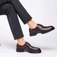 Zapatos de vestir con punta de acero de cuero genuino para hombre y zapatos formales informales sólidos de goma Oxford - details 3