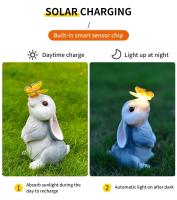 Adornos de Jardín de Resina de Conejo Luz Solar para Jardín al Aire Libre - details 5