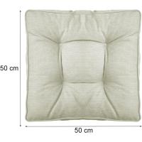Conjunto de 2: Cojin Asiento 50x50x10 cm + Respaldo 50x40x10 cm, Beige - details 4