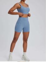 Conjunto deportivo USTADO de 2 UDS Yoga TRE para mujer, sujetador de entrenamiento transpirable Fiess, camiseta corta de manga larga para gimnasio, parte inferior ajustada para acampar - details 35
