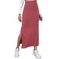 Verano 2025 nuevas niñas de cintura alta nalgas falda larga dividida sexy Spice Girl pura mujer sensual en la falda larga acanalada - details 6