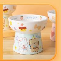 Pet Supplies Ceramic Cat Bowl Creative Multi-use Dog Food Feeding Basin Anti Tipping Non-slip Pet High Foot Bowl Neck Protection - details 4
