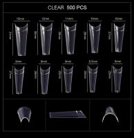 Punta de Uñas Postizas Largas y Planas KADS 500PCS Para Extensión de Uñas Diseño de C Arc Medio Cubierto Franés Peligroso Normal Producto - details 5
