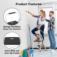 Escaleras Plegables de 150KG Pedales Antideslizantes Anchos Taburete Escaleras de Mano de Acero - details 17