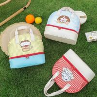 Bolsa de almuerzo de dibujos animados de doble capa, bolsa térmica aislada de gran capacidad para Picnic, bolsa de mano aislada a prueba de fugas para niñas - details 1
