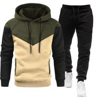 Conjunto de dos piezas para hombre, chándales informales, trajes deportivos para exteriores, sudaderas con capucha y pantalones para correr, Otoño e Invierno - details 7