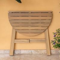 Mesa de Pared Plegable de Acacia Madera Natural 45x47x80 cm Ideal para Balcón, Terraza, Jardín - details 7