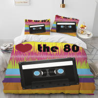 Juego de Ropa de Cama con Música Retro y Nostálgica Funda de Edredón y Funda de Almohada para Cama King Queen Tamaño - details 14