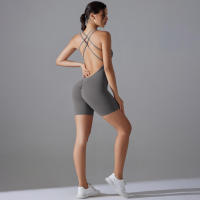 Hamidou-Conjunto de Yoga con espalda descubierta para mujer, Body de Fitness de alta elasticidad, ropa de gimnasio deportiva, Top corto de Fitness, Shockpro - details 39