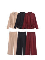 OUWU- Conjuntos De Pantalones Para Mujer, Conjuntos Nuevos De Primavera 2025, Pantalones De Pierna Ancha Holgados Y Elegantes A La Moda, Conjunto De 2 Piezas, Traje De Vacaciones Juvenil Chic Callejero - details 2