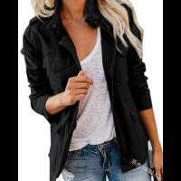 Primavera otoño chaquetas de mujer casual stand collares chaqueta abrigos señoras - details 5