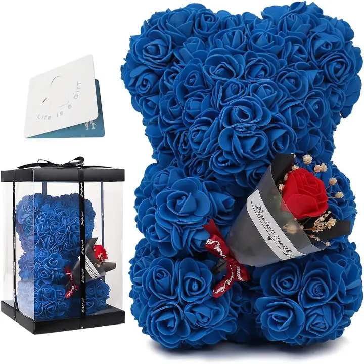 Regalo de San Valentín Hecho a Mano de Oso de Rosa Ideal para Novia, Madre, Esposa, Cumpleaños - 1