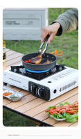 Hornillo de gas portátil, Estufa de cassette portátil, compacto de camping con maletín de transporte, cocina de exterior regulable continuamente con encendido piezoeléctrico automático, Estufa cassette de doble uso ESTUFA DE GAS PORTÁTIL - details 2