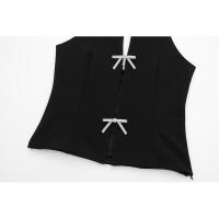BUNO-Chaleco con lazo y espalda descubierta para mujer, Top calado sin mangas con cuello Halter, falda ajustada elegante, camisetas sin mangas femeninas Y2k, Top corto para oficina - details 22