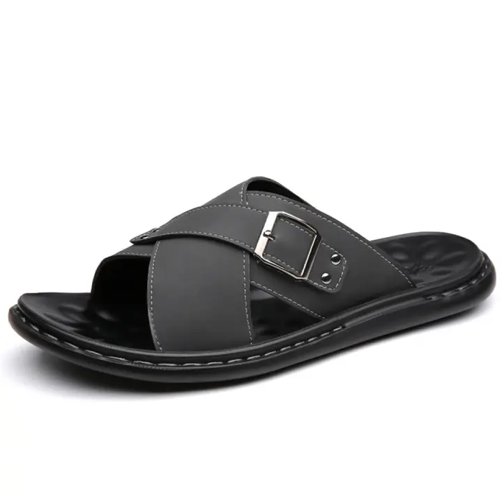 Chanclas de gran tamaño para hombre, sandalias de verano para exteriores, chanclas casuales, cien una palabra, arrastre al aire libre, zapatos de playa - 1