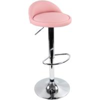 Redondo Piel sintética con reposapiés de Altura Ajustable Giratorio Color Rosa - details 0