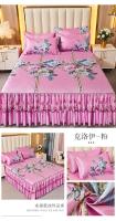 Juego de Sábanas de Dormitorio de Doble Cama de Encaje Clásico de Cuero Royal Azul 3Pcs - details 19