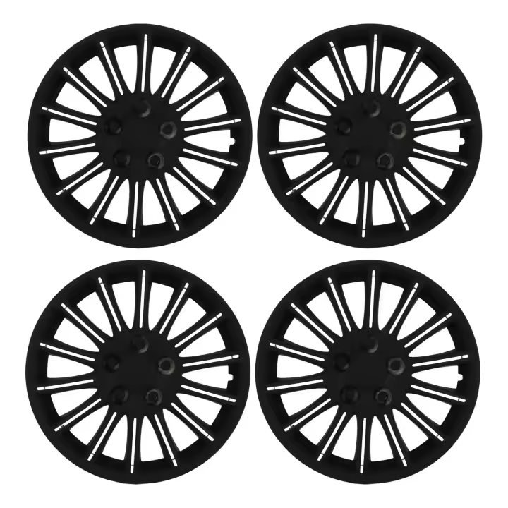 Cubierta de llanta para ruedas de 4 piezas, 13 pulgadas, elegante, duradera, resistente, protección potente, negra, para la mayoría de coches, camiones, furgonetas - 1