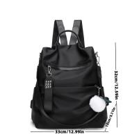 Mochila Mujer Elegante, Nylon Negro, Antirrobo, Gran Capacidad, Viaje - details 0