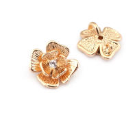 Colgantes de latón y circonita de Color dorado de 18K, varios dijes de flores, joyería artesanal de alta calidad, accesorios para collar y pendientes - details 46