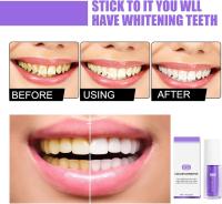 Pasta de dientes morada para blanquear los dientes 2 piezas Refresco de dientes Corrector de color morado Pasta de dientes potenciadora Kit de blanqueamiento dental 3D para eliminar manchas de dientes Mejora el brillo de los dientes - details 2