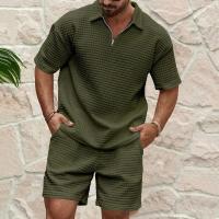 Conjunto deportivo para hombre, Polo de Color sólido, cómodo, informal, a la moda, novedad de verano, 2025 - details 7