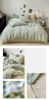 Funda de Edredón de Estilo a Cuadros Cubierta de Cama Doble Cara Material Amigable con la Piel - details 13